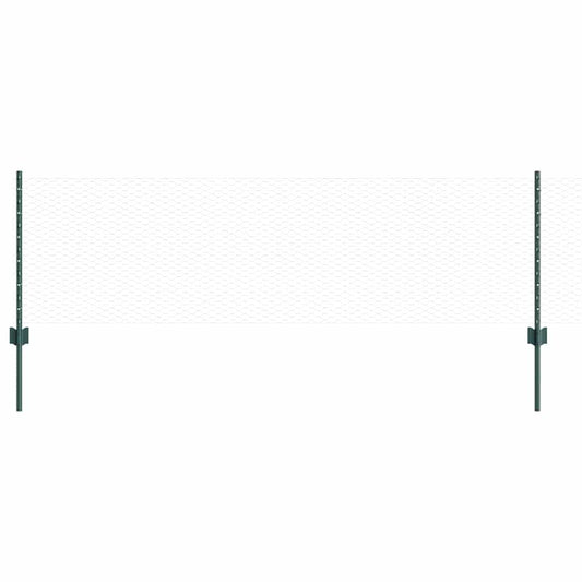 vidaXL Εξαγωνική Φράχτη με Στύλο 100 x 0,6 μ PVC-Επικαλυμμένο Ατσάλι