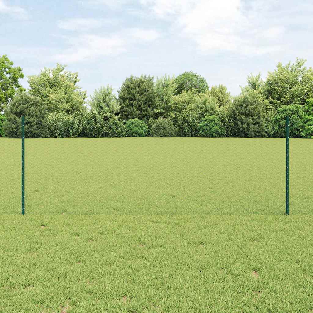 vidaXL Εξαγωνική Φράχτη με Στύλο 100 x 0,8 μ PVC-Επικαλυμμένο Ατσάλι