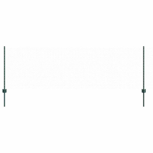 vidaXL Εξαγωνική Φράχτη με Στύλο 100 x 0,8 μ PVC-Επικαλυμμένο Ατσάλι