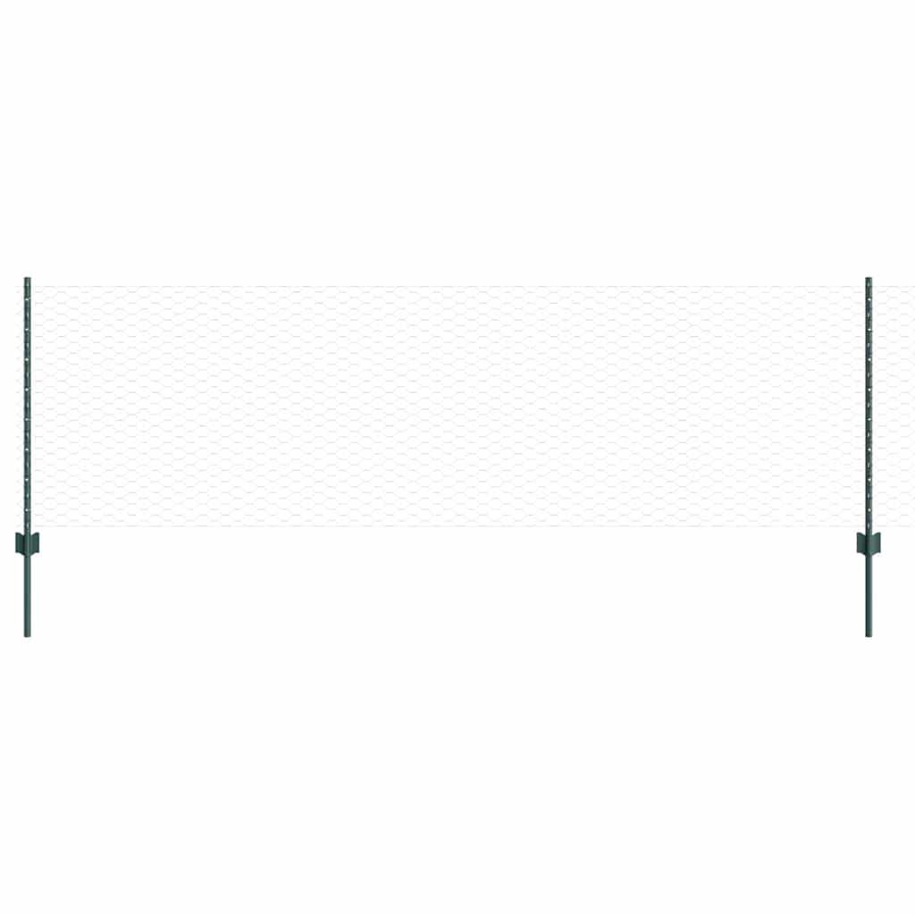 vidaXL Εξαγωνική Φράχτη με Στύλο 100 x 0,8 μ PVC-Επικαλυμμένο Ατσάλι