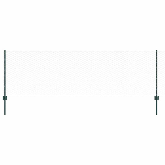 vidaXL Εξαγωνική Φράχτη με Στύλο 100 x 0,8 μ PVC-Επικαλυμμένο Ατσάλι