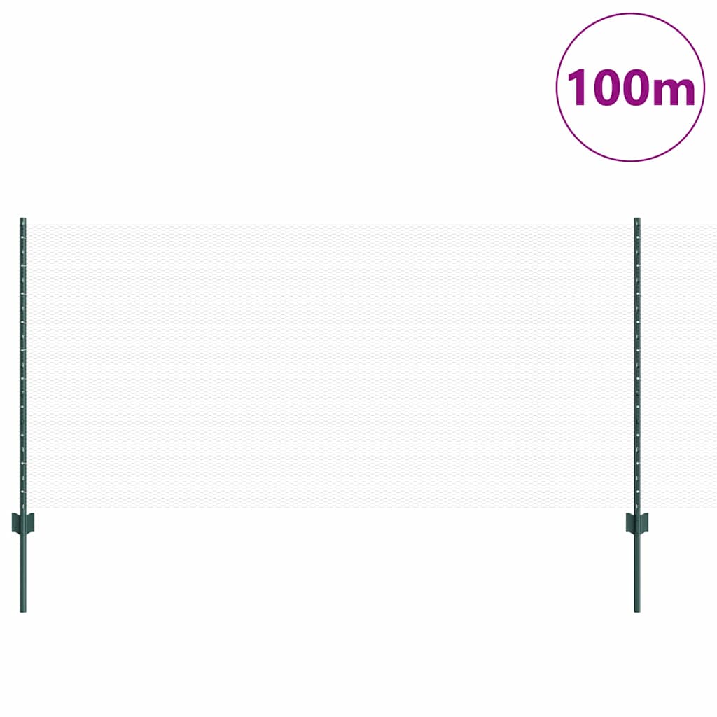 vidaXL Εξαγωνική Φράχτη με Στύλο 100 x 1 μ PVC-Επικαλυμμένο Ατσάλι