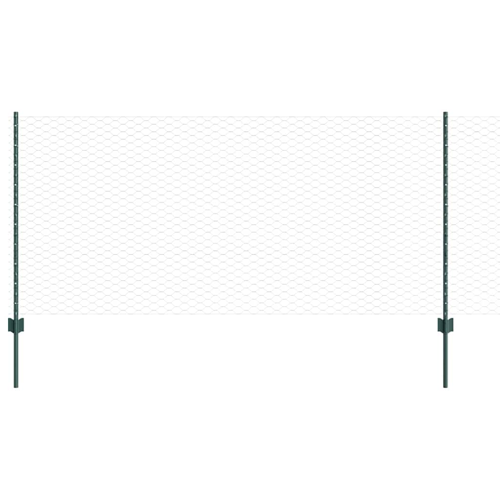 vidaXL Εξαγωνική Φράχτη με Στύλο 100 x 1 μ PVC-Επικαλυμμένο Ατσάλι