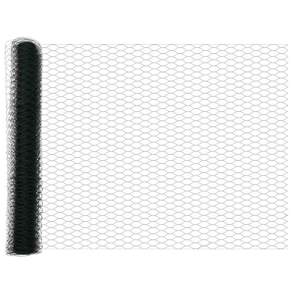 vidaXL Εξαγωνική Φράχτη με Στύλο 100 x 1 μ PVC-Επικαλυμμένο Ατσάλι