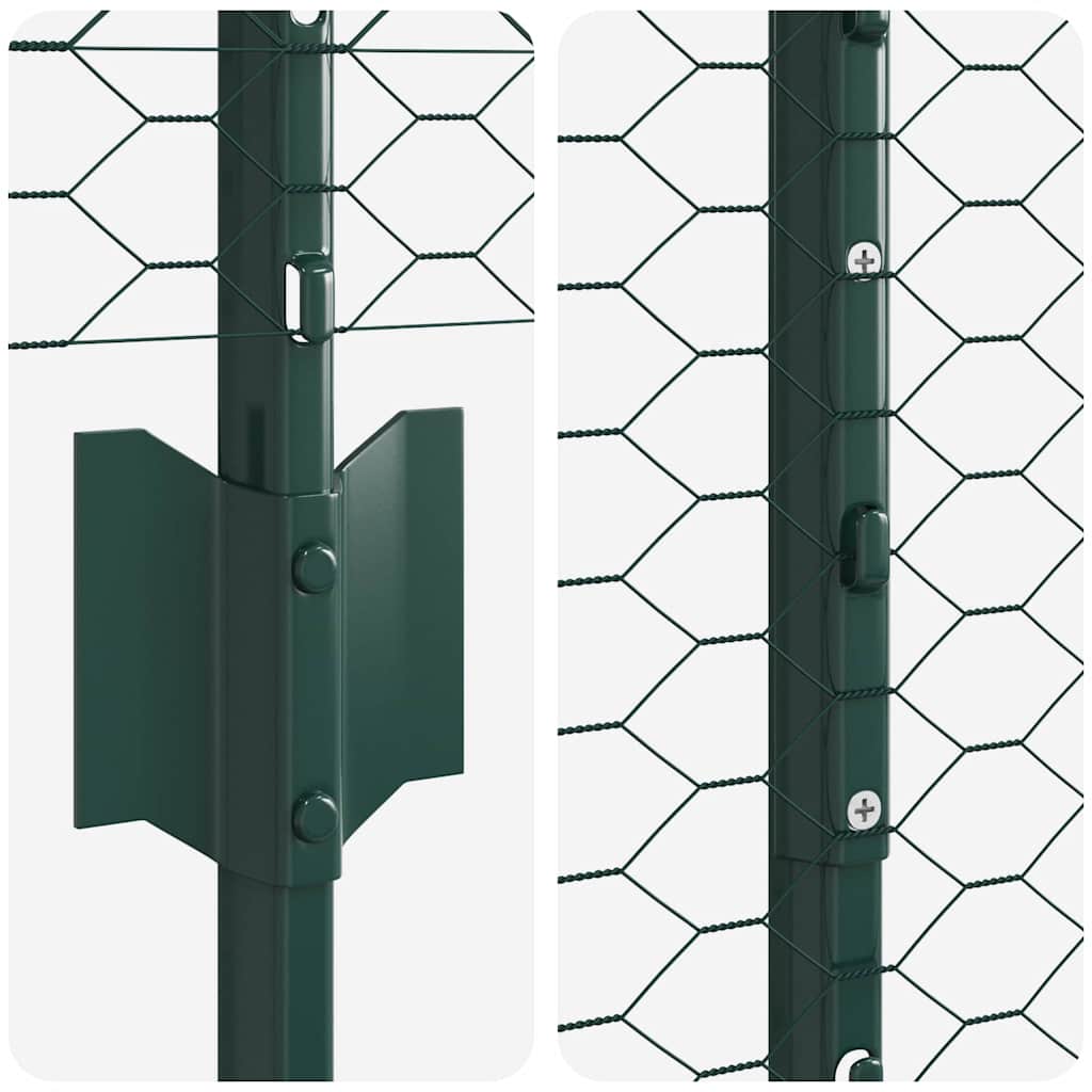 vidaXL Εξαγωνική Φράχτη με Στύλο 100 x 1,2 μ PVC-Επικαλυμμένο Ατσάλι