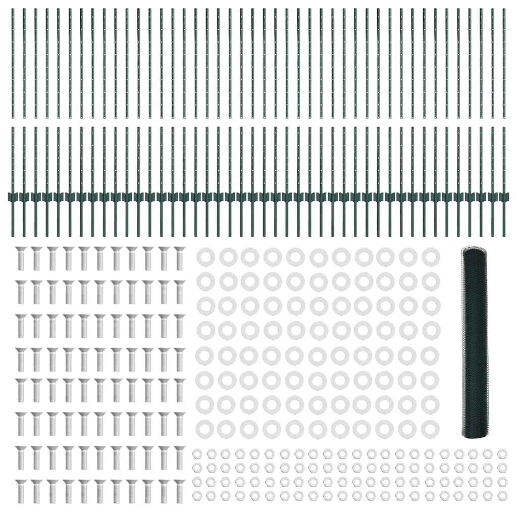 Προϊόντα Φράχτη vidaXL 11 τμχ U-Channel Πράσινο 120 εκ Ατσάλι
