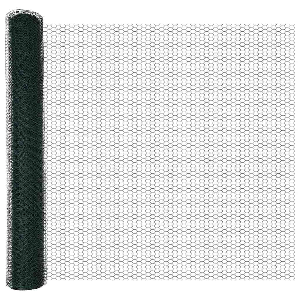 vidaXL Εξαγωνική Φράχτη με Στύλο 100 x 1,2 μ PVC-Επικαλυμμένο Ατσάλι
