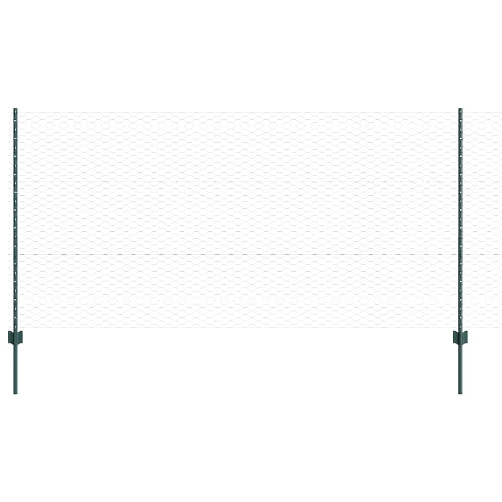 vidaXL Εξαγωνική Φράχτη με Στύλο 100 x 1,2 μ PVC-Επικαλυμμένο Ατσάλι