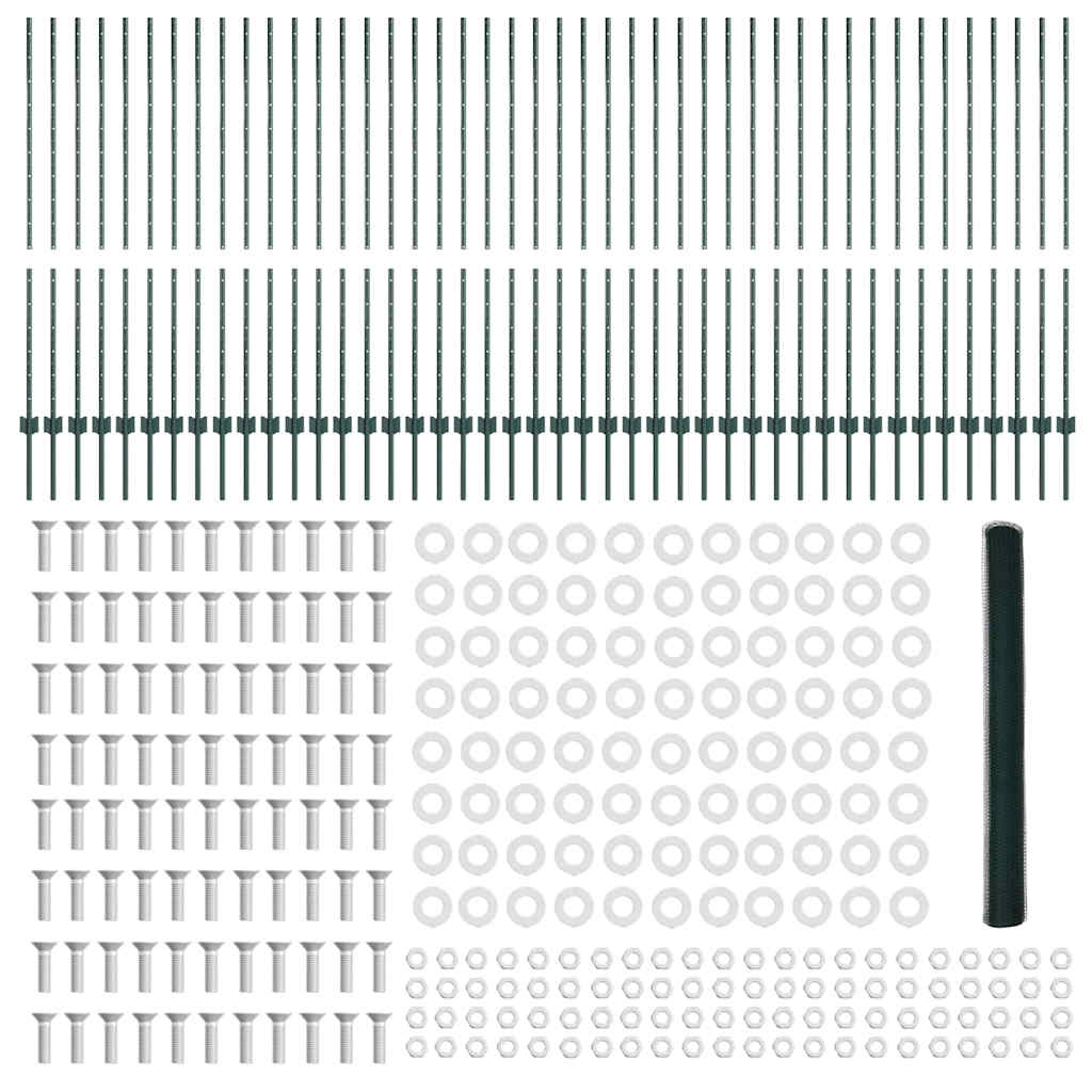 Φράκτες vidaXL 11 τεμ U-Channel Πράσινος 140 εκ. Χάλυβας