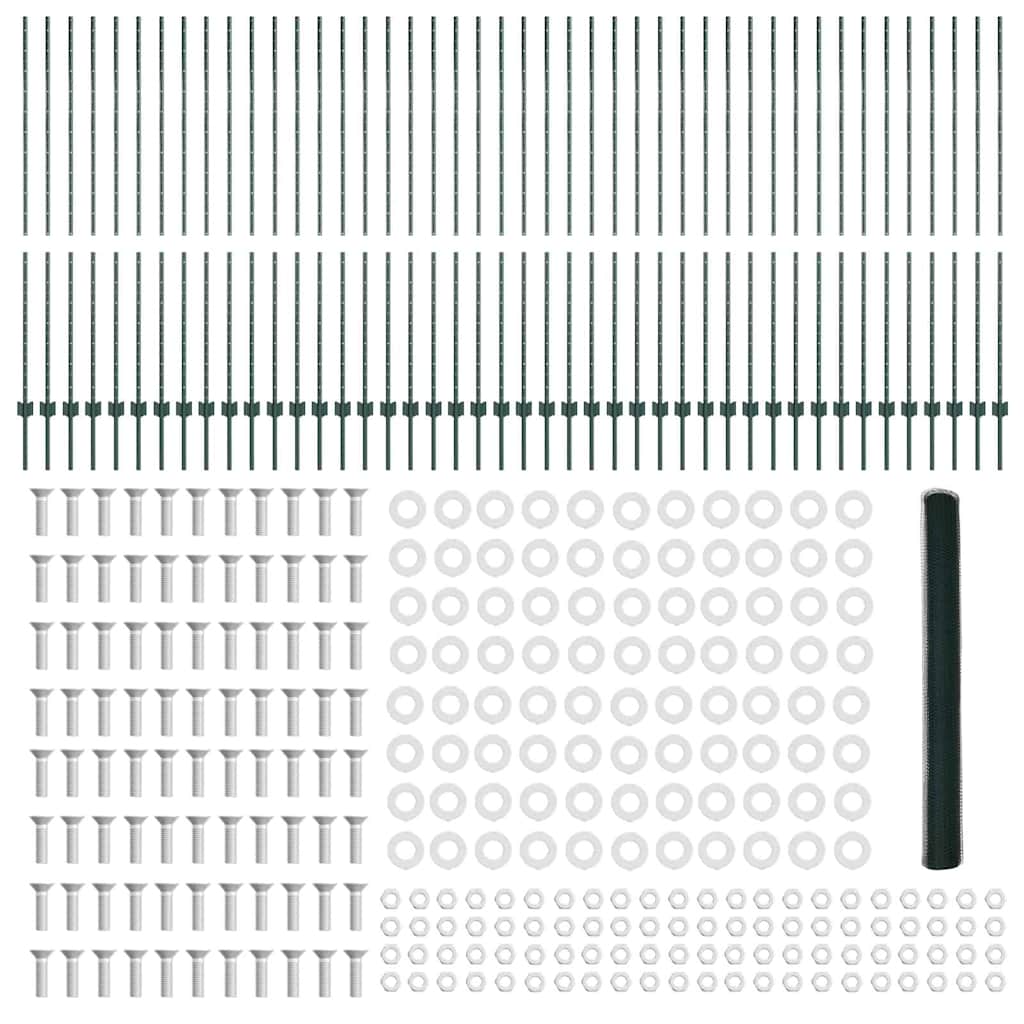 Φράχτες vidaXL Posts 11 τμχ U-Channel Πράσινος 150 εκ Σίδερο