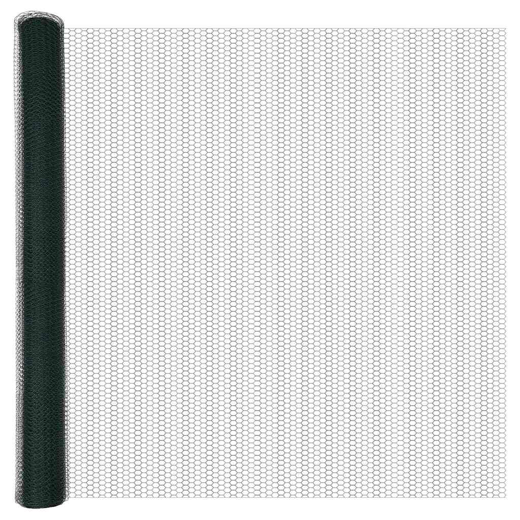 vidaXL Εξαγωνική Φράχτη με Στύλο 100 x 1,5 μ PVC-Επικαλυμμένο Ατσάλι