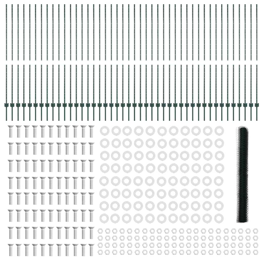 Φράκτες vidaXL 11 τμχ U-Channel Πράσινος 150 εκ Μέταλλο