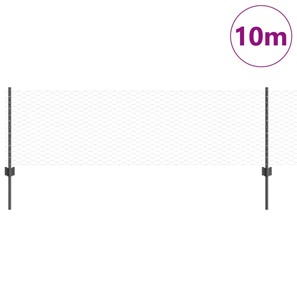 vidaXL Στυλοί Φράκτη 5 τμχ U-Channel Γκρι 60 εκ Ατσάλι