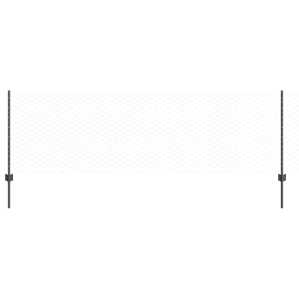 vidaXL Στήλες Φράκτη 11 τεμ U-Channel Γκρέι 80 εκ. Ατσάλι