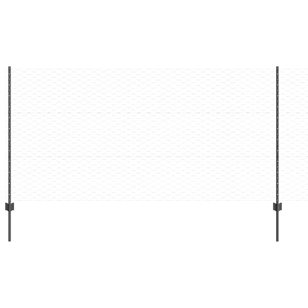 vidaXL Set φράχτη Σετ των 2 Γκρι Μέταλλο Μεγάλο Ανθεκτικός