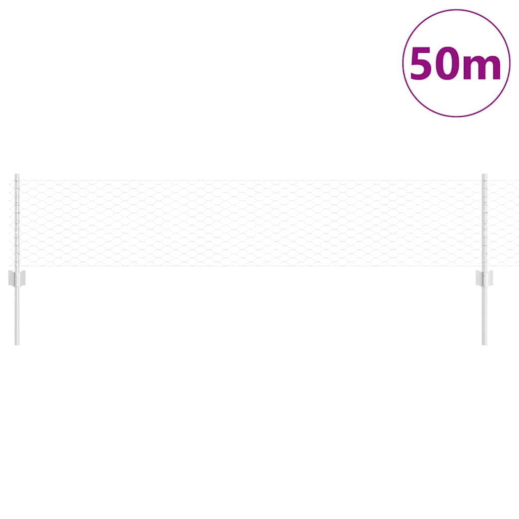 vidaXL Φράχτης με Στήλες. Γκρι 0.4 x 50 μ. Ατσάλι