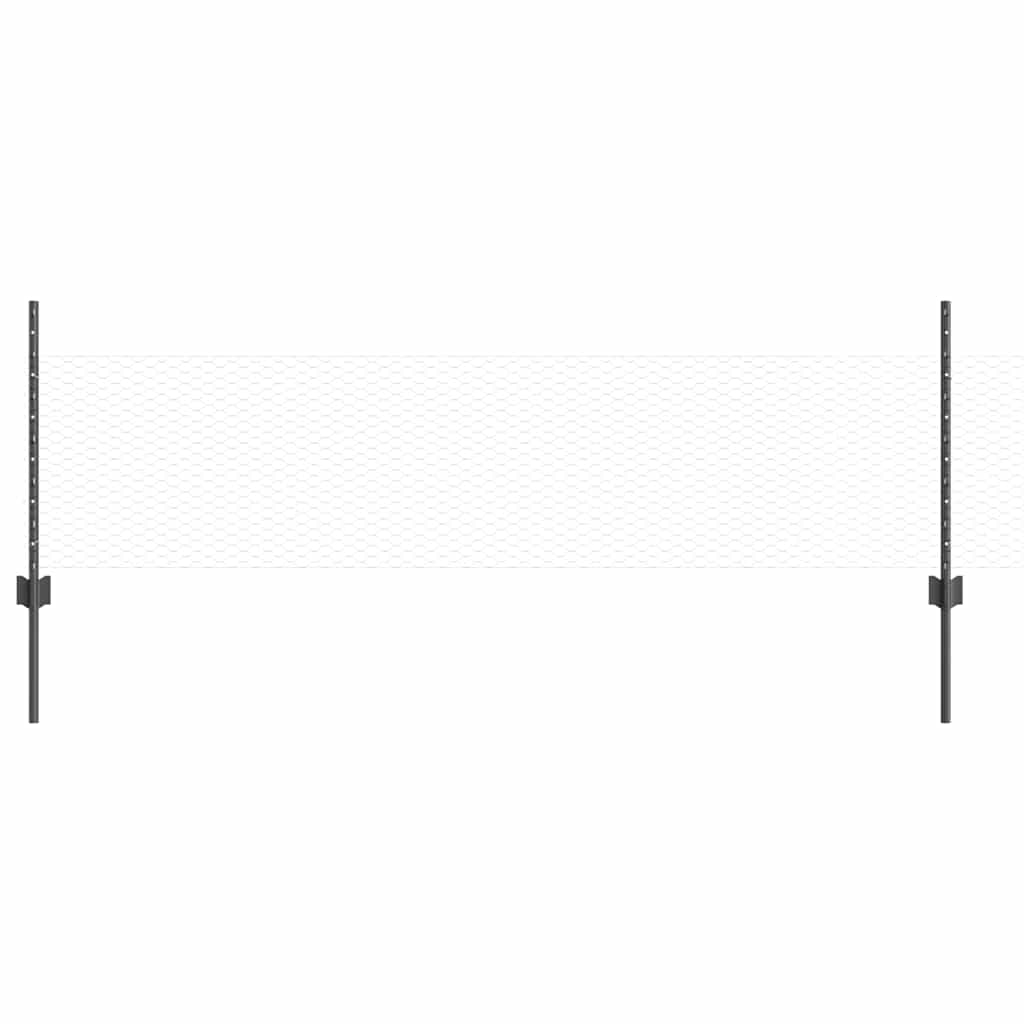 vidaXL Εξαγωνική Φράχτη με Στύλο 50 x 0,5 μ PVC-Επικαλυμμένο Ατσάλι