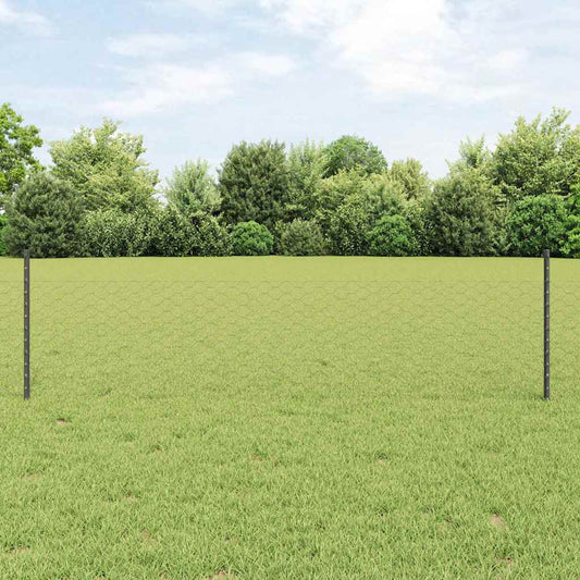 vidaXL Εξαγωνική Φράχτη με Στύλο 50 x 0,5 μ PVC-Επικαλυμμένο Ατσάλι