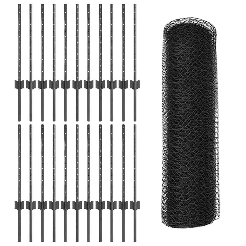vidaXL Εξαγωνική Φράχτη με Στύλο 50 x 0,6 μ PVC-Επικαλυμμένο Ατσάλι