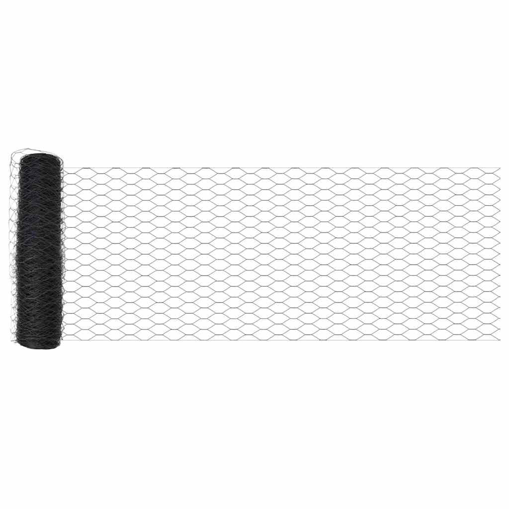 vidaXL Εξαγωνική Φράχτη με Στύλο 50 x 0,6 μ PVC-Επικαλυμμένο Ατσάλι
