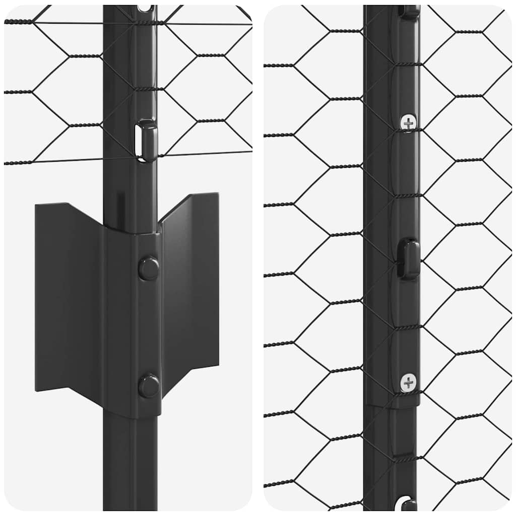 vidaXL Εξαγωνική Φράχτη με Στύλο 50 x 1,5 m PVC-Επικαλυμμένο Ατσάλι