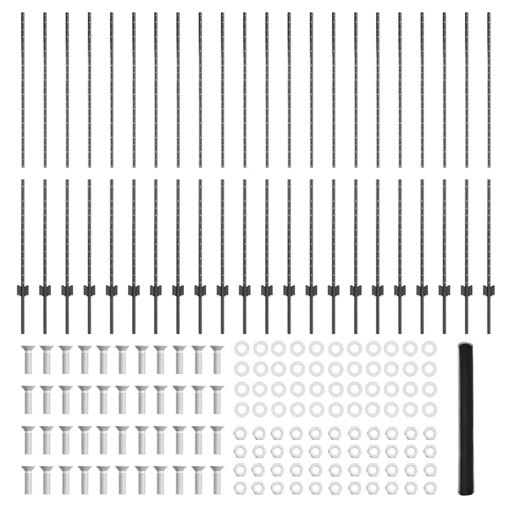 Post Φράχτη vidaXL 22 τεμάχια U-Channel Γκρι 150 εκ. Χάλυβας