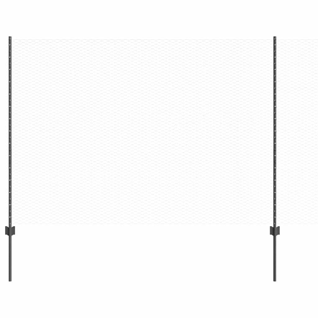 vidaXL Εξαγωνική Φράχτη με Στύλο 50 x 1,5 m PVC-Επικαλυμμένο Ατσάλι