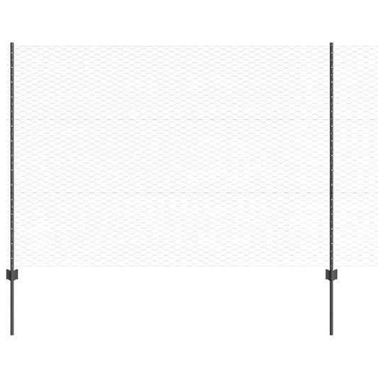 vidaXL Εξαγωνική Φράχτη με Στύλο 50 x 1,5 m PVC-Επικαλυμμένο Ατσάλι