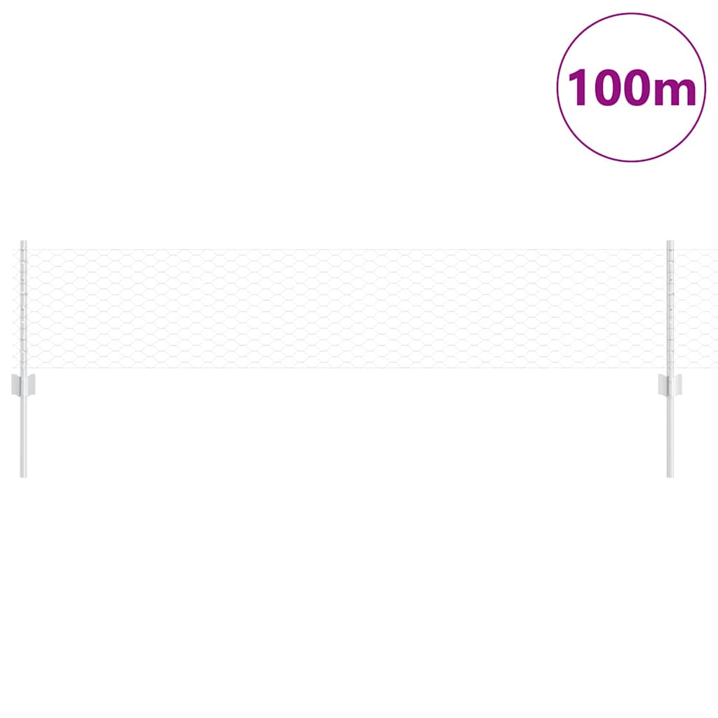 vidaXL Φράχτης με Στήλες. Γκρι 0.4 x 100 μ Ατσάλι