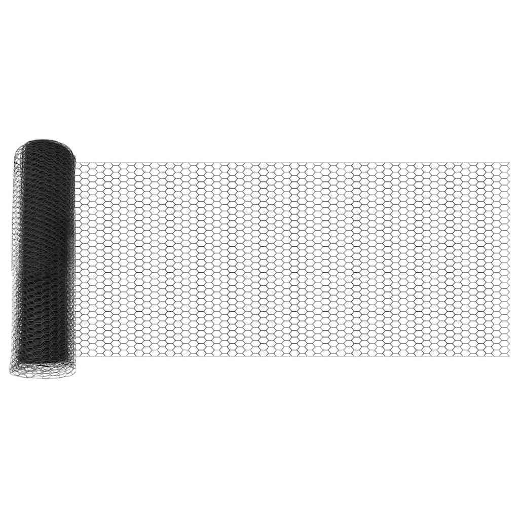 vidaXL Εξαγωνική Φράχτη με Στύλο 100 x 0,8 μ PVC-Επικαλυμμένο Ατσάλι