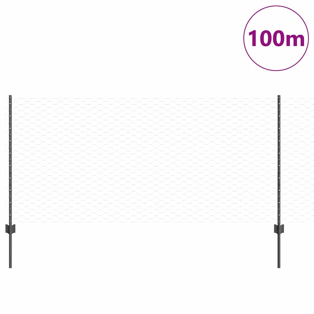 vidaXL Φράκτες 22 τμχ U-Channel Γκρι 100 εκ Χάλυβας