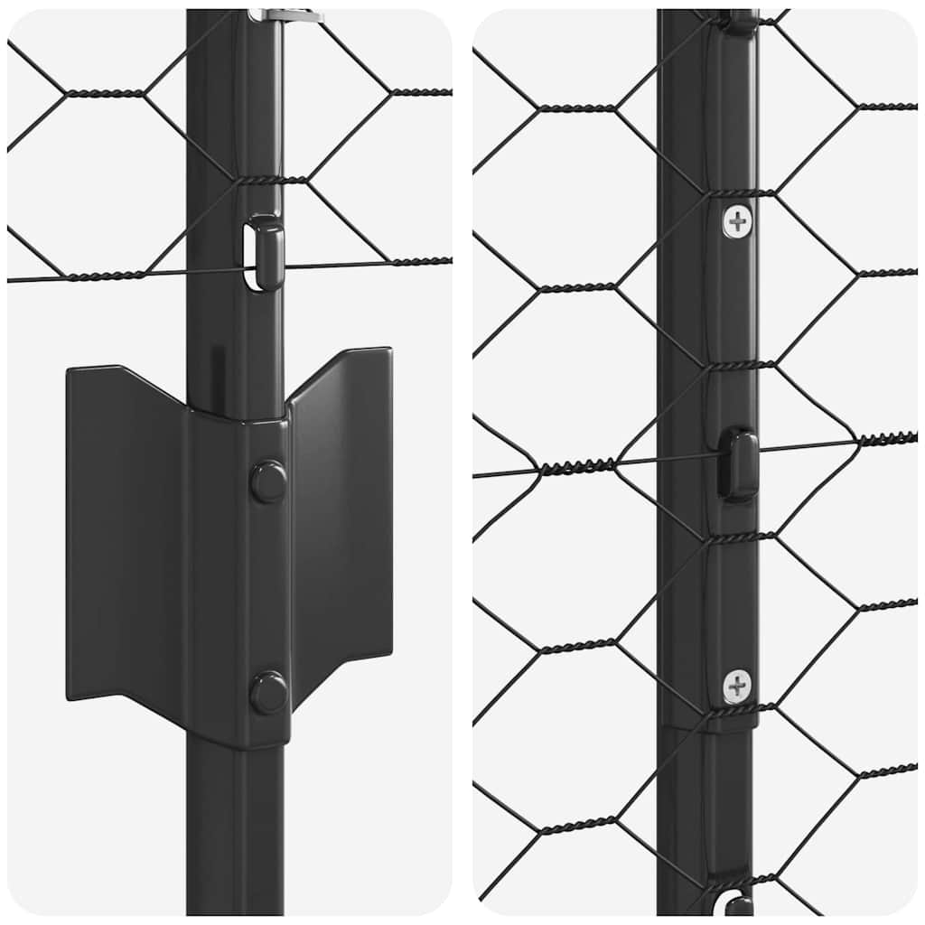 vidaXL Εξαγωνική Φράχτη με Στύλο 100 x 1,4 μ PVC-Επικαλυμμένο Ατσάλι
