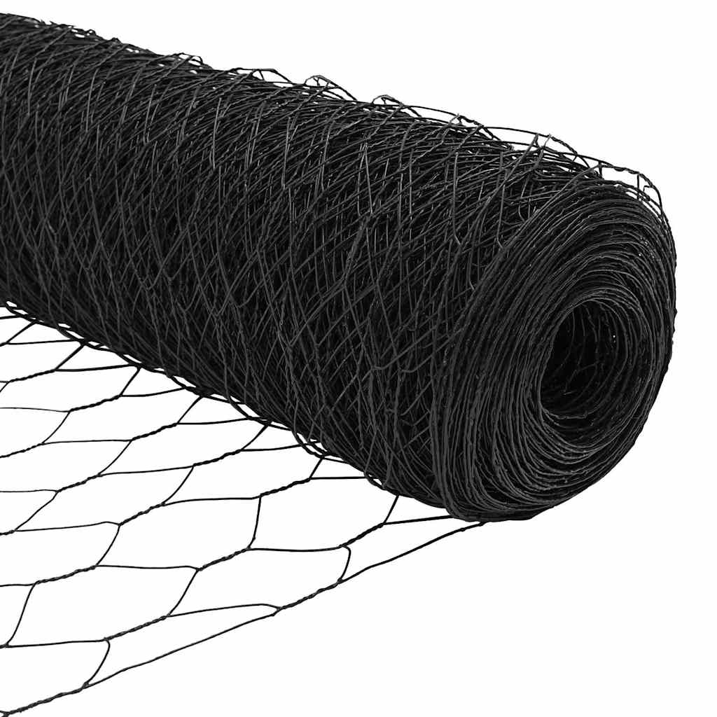 vidaXL Εξαγωνική Φράχτη με Στύλο 100 x 1,4 μ PVC-Επικαλυμμένο Ατσάλι