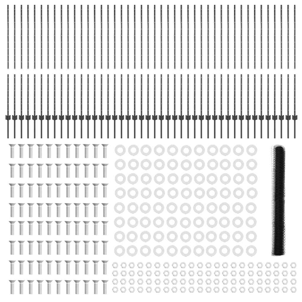 Φράχτες vidaXL 22 τεμάχια U-Channel Γκρι 140 cm Ατσάλι