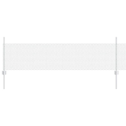 vidaXL Φράχτης με Στήλες. Ασημί 0.5 x 10 μ. Ατσάλι