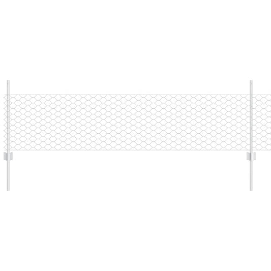 vidaXL Φράχτης με Στήλες. Ασημί 0.5 x 10 μ. Ατσάλι