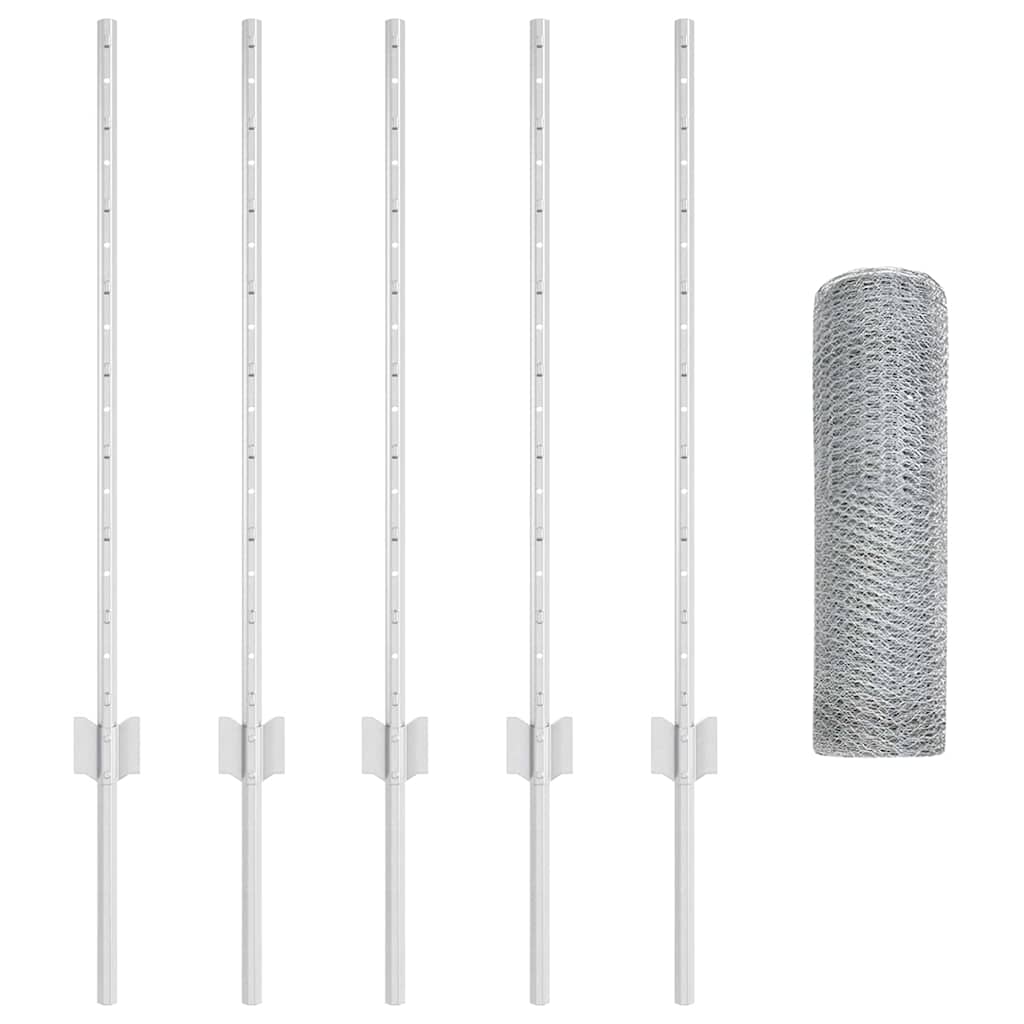 vidaXL Στήλες Περίφραξης 5 τεμ U-Channel 80 εκ Γαλβανισμένο Ατσάλι