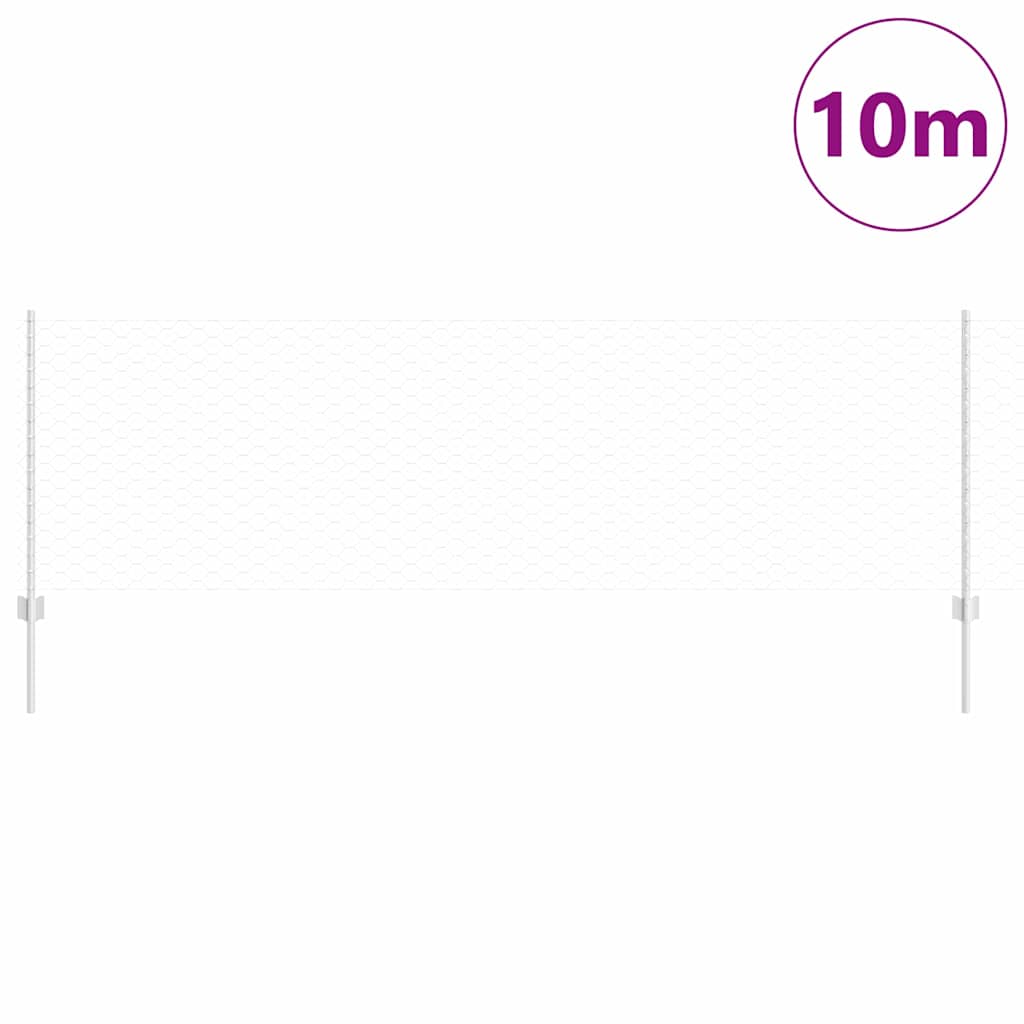 vidaXL Εξαγωνική Φράχτη με Στύλο 10 x 0,8 μ Γαλβανισμένος Χάλυβας