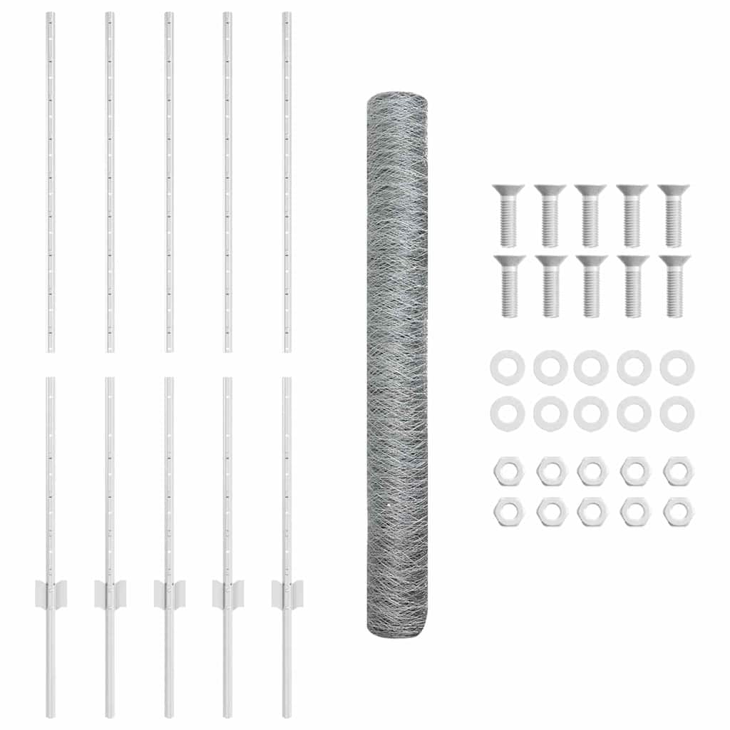 vidaXL Κολώνες φράχτη 10 τεμ U-Channel 120 εκ Γαλβανισμένο Ατσάλι