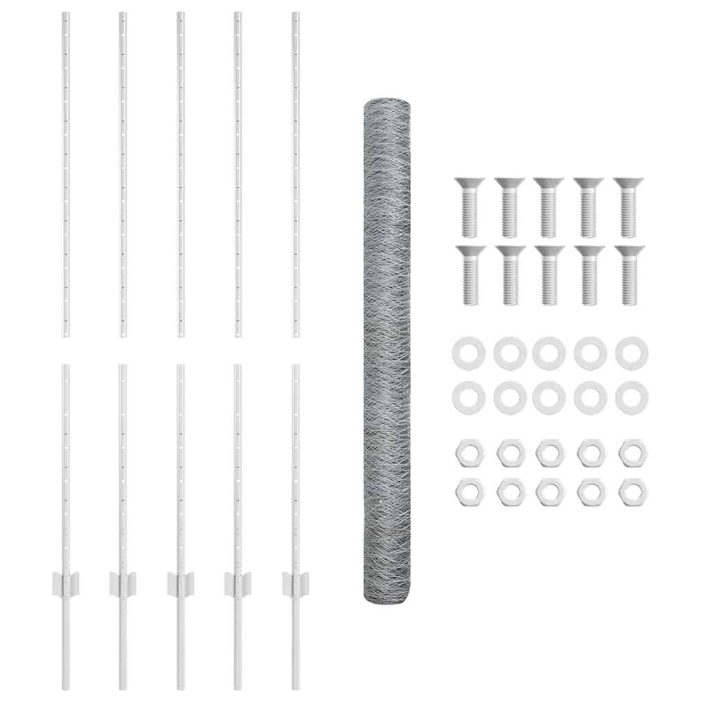 Πόδια φράχτη vidaXL 10 τεμ U-Channel 140 cm Γαλβανισμένος Χάλυβας