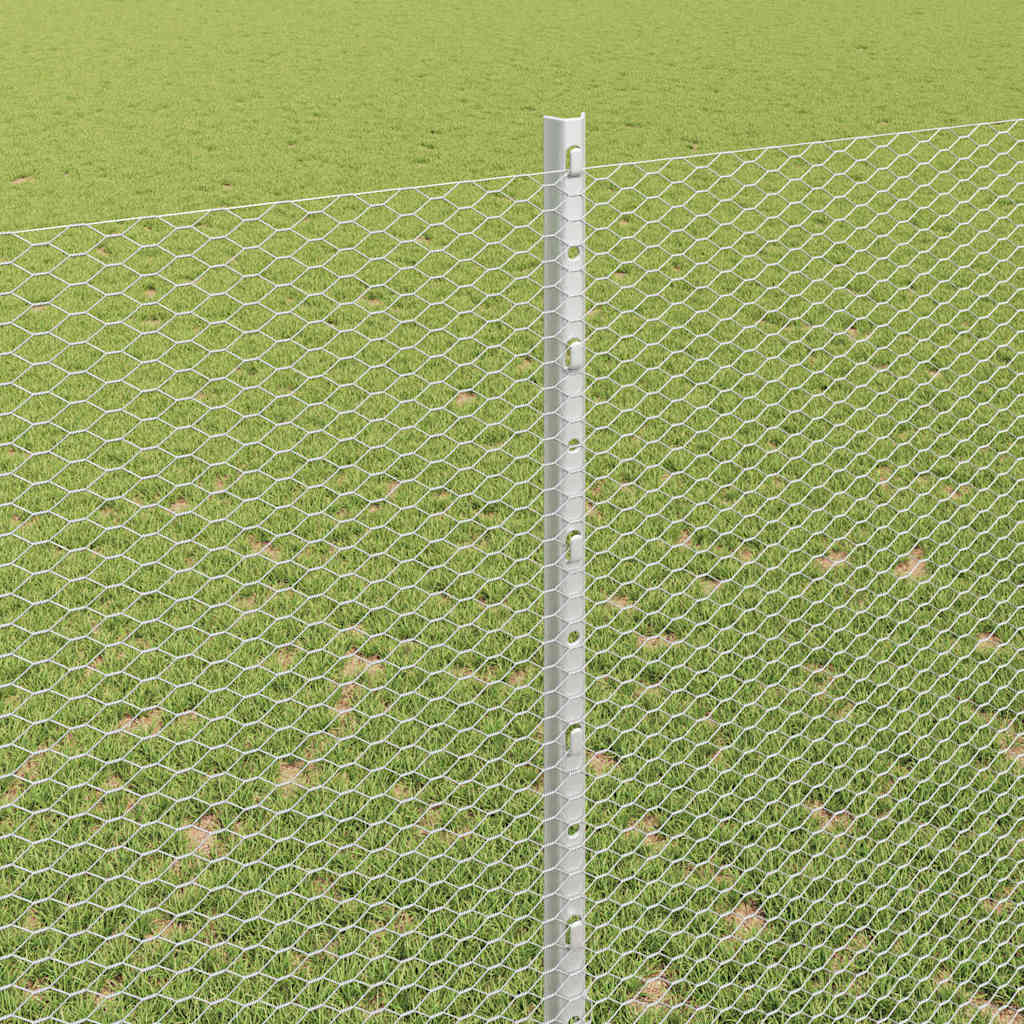 vidaXL Τείχος και Πόστ Ασημί 1,6 x 10 m Ατσάλι