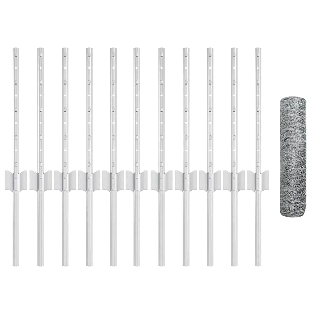 vidaXL Τεντώτο με στήριγμα Ασημί 0,4 x 25 μ Ατσάλι