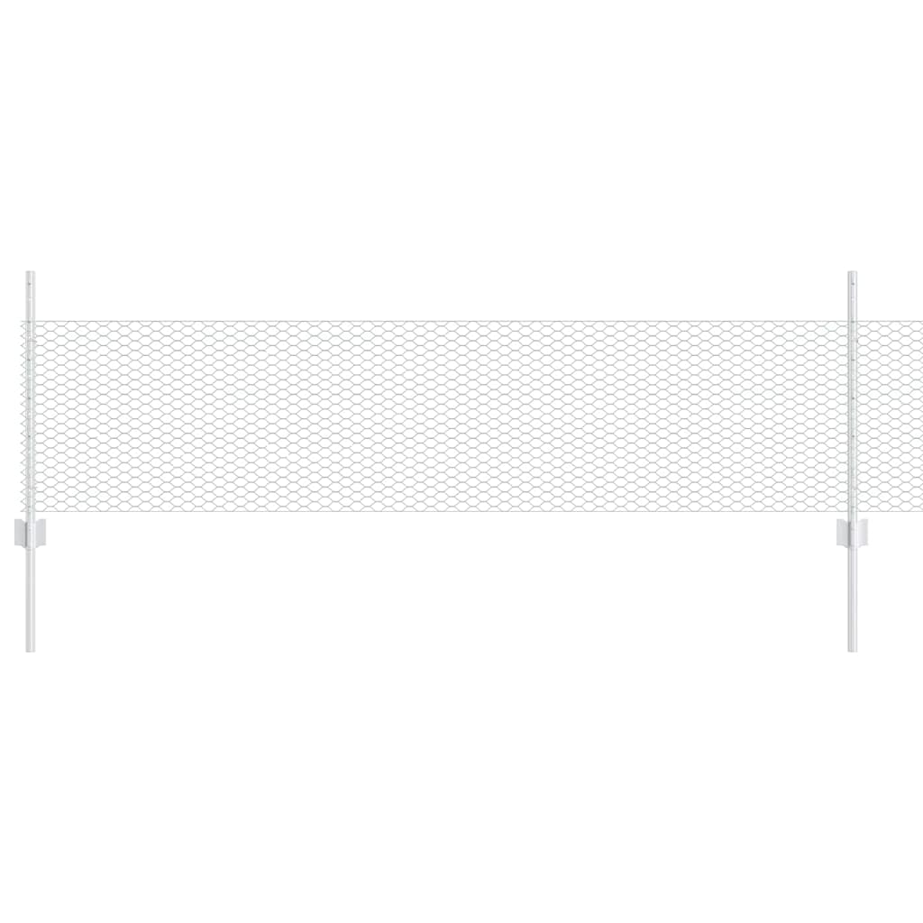 vidaXL Σετ φράκτη κήπου Σετ 2 Γαλβανισμένος χάλυβας 25 x 0.5 μ