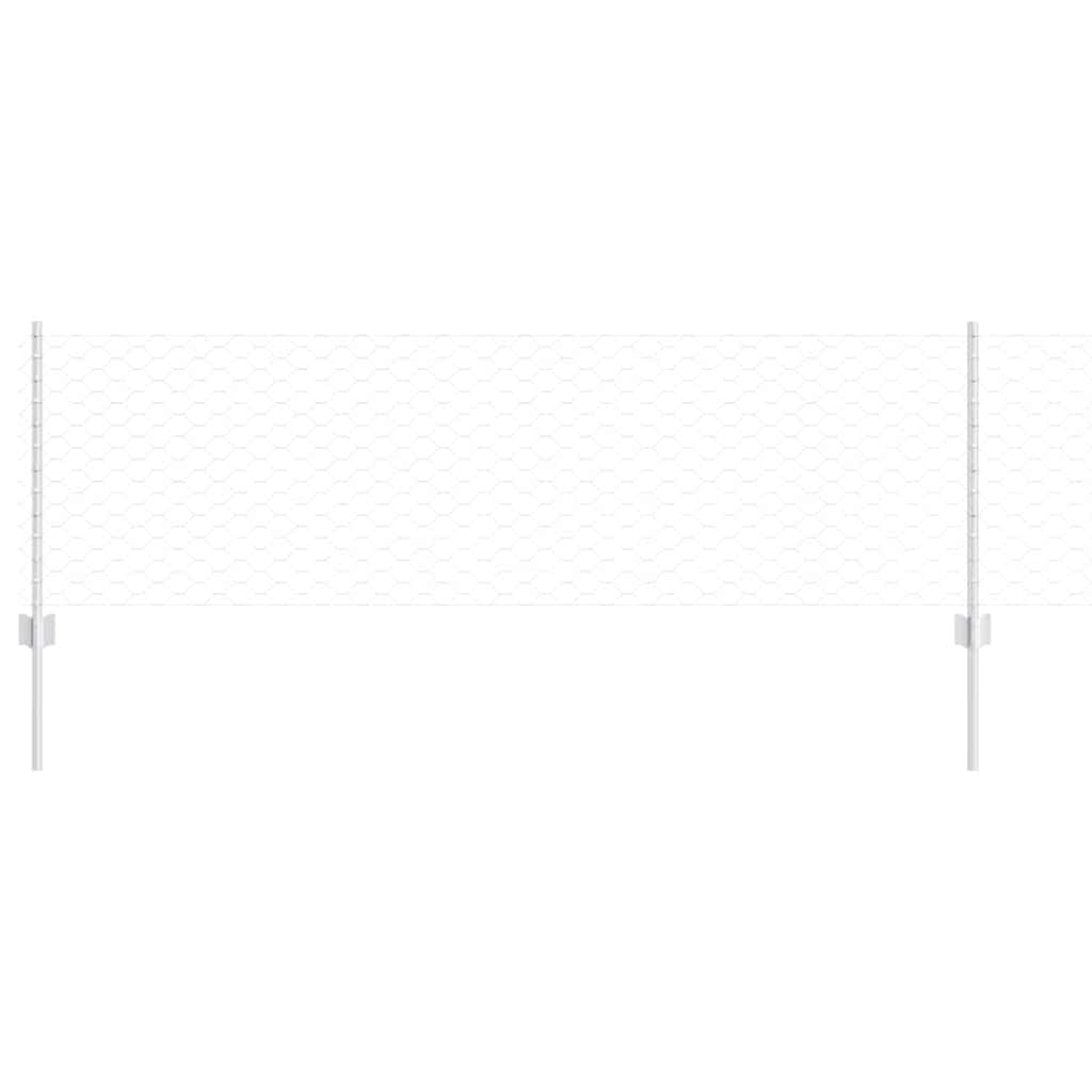 vidaXL Φράχτης με Στήλες. Ασημί 0.6 x 25 μ Ατσάλι