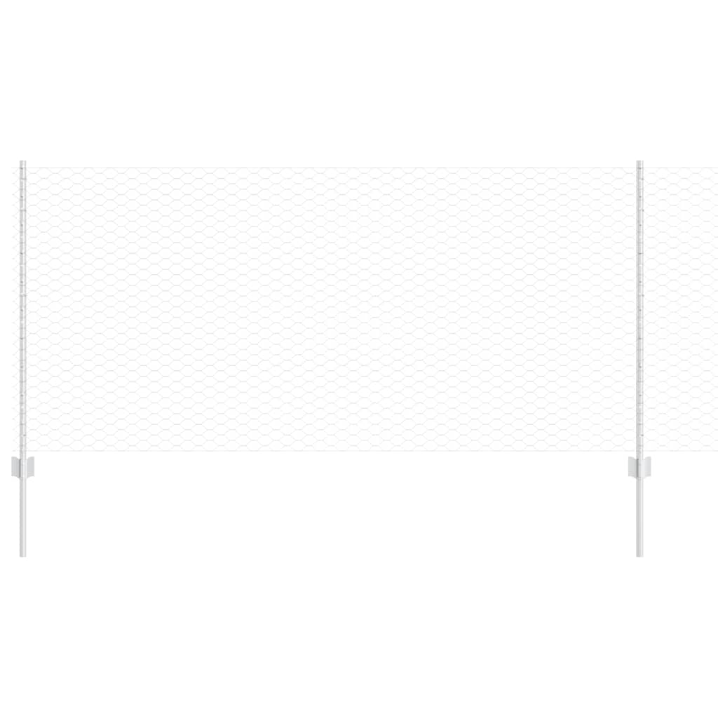 vidaXL Εξαγώνιος Φράκτης Με 22 Πόδια Γαλβανισμένος 1x25 μ