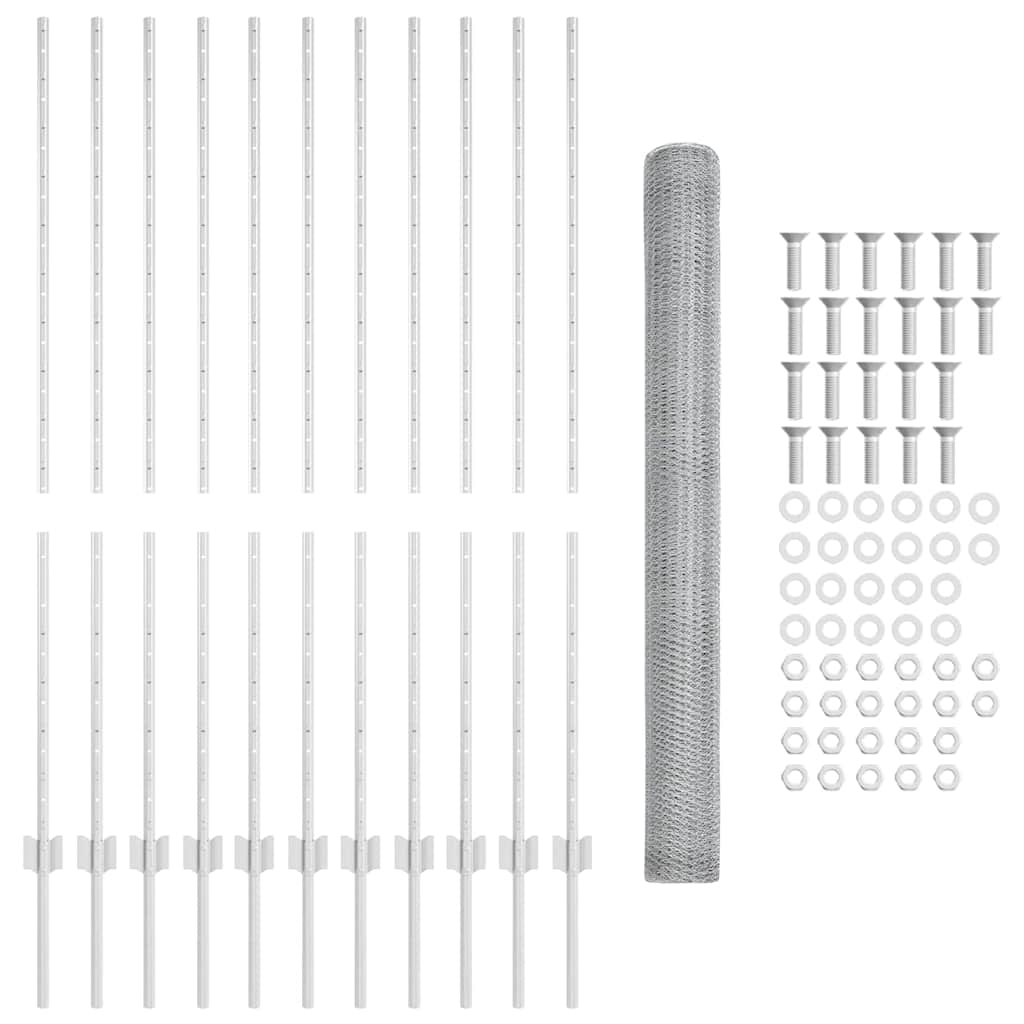 vidaXL Φράκτες Θέσεις 22 τεμ U-Channel 140 εκ Γαλβανισμένος Χάλυβας