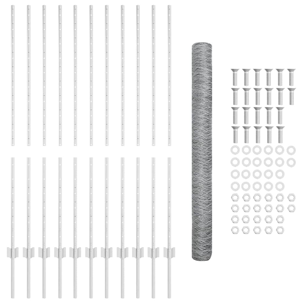 Φράχτης vidaXL 22 τεμ. U-Channel 140 εκ. Γαλβανισμένος Χάλυβας