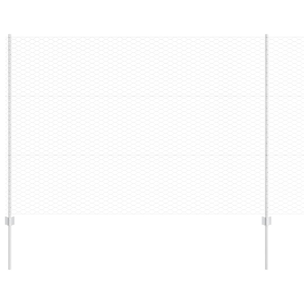 vidaXL Σετ Εξαγωνικού Φράκτη Σετ 2 Γαλβανισμένο ατσάλι 25 x 1.5 μ