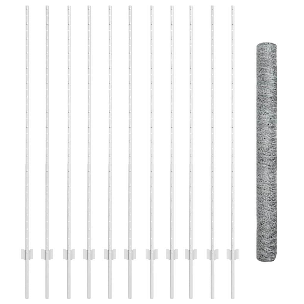 vidaXL Στύλοι Φράχτη 22 τμχ U-Channel 160 εκ Γαλβανισμένος Χάλυβας