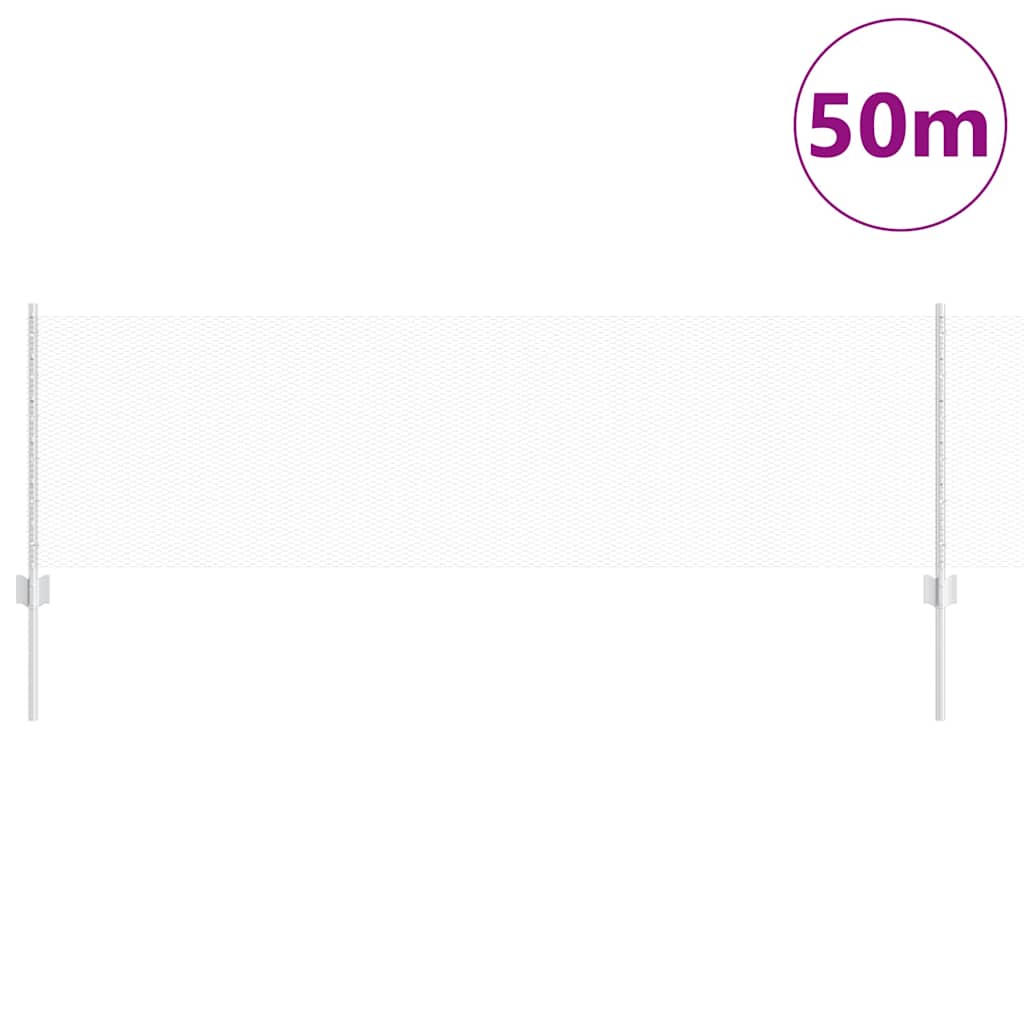 vidaXL Τείχος και Πόστ Ασημί 0,6 x 50 μ. Ατσάλι